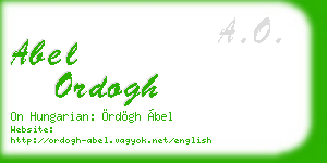 abel ordogh business card